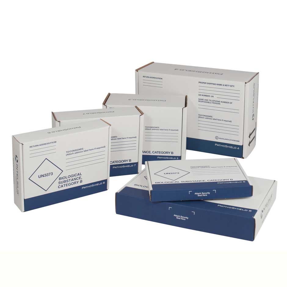 Selection of UN3373 PathoShield boxes