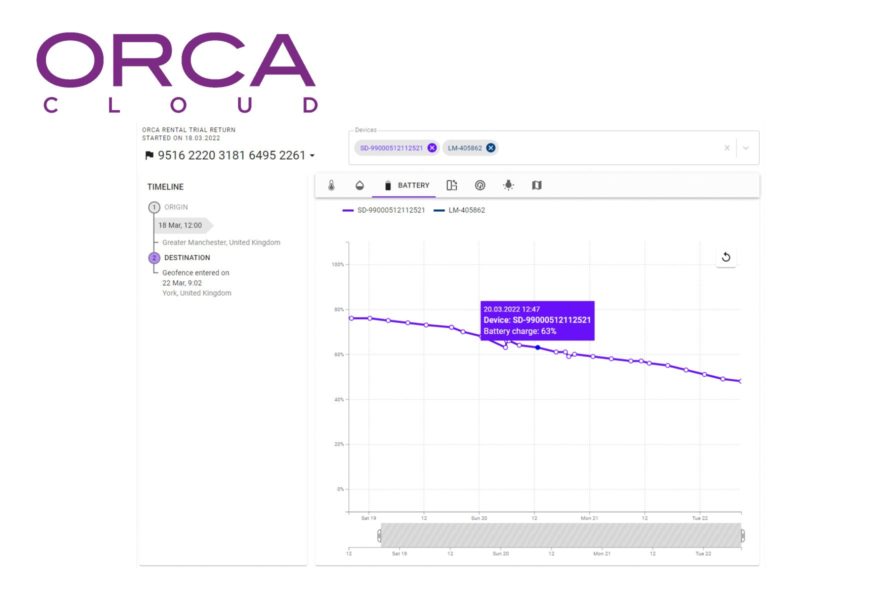 orca cloud screenshot - battery