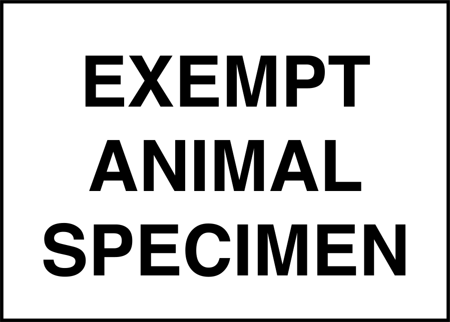 Exempt Animal Specimen - Intelsius UK