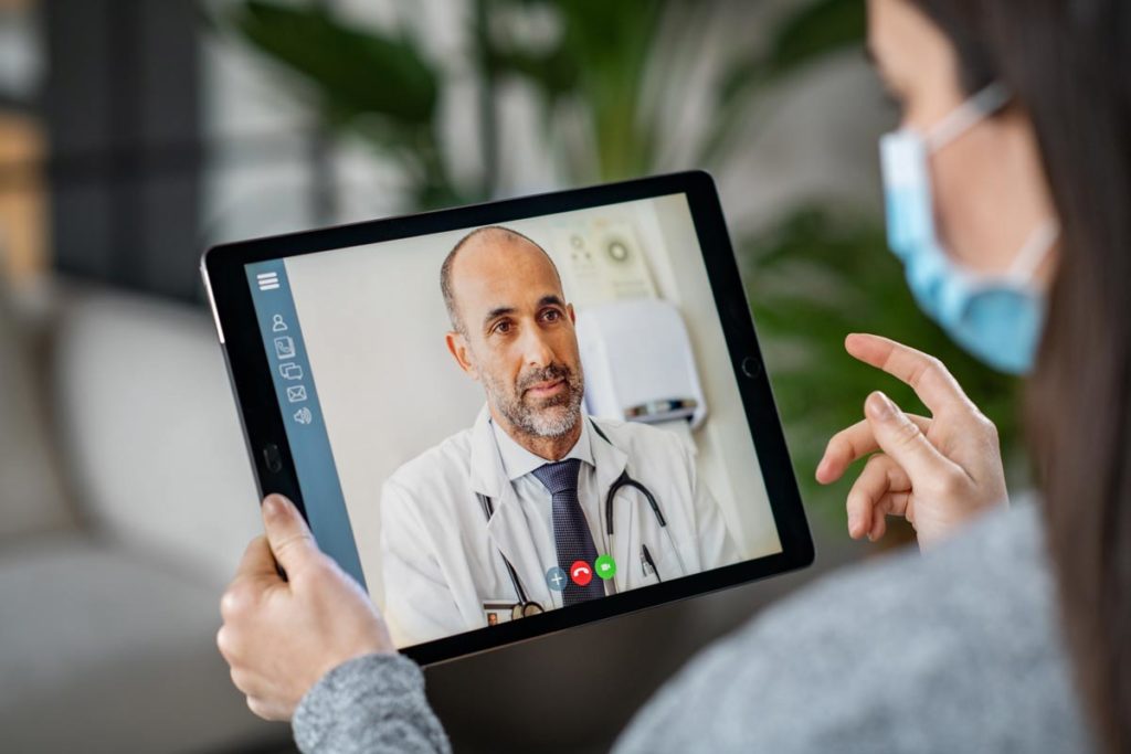 doctor on tablet device 